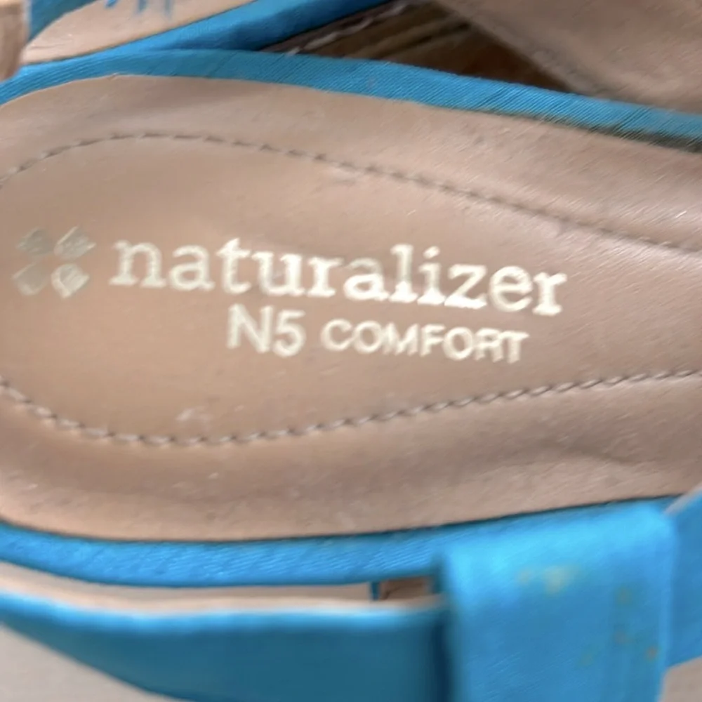 Naturalizer N5 Comfort LULIANNA Wedge 8.5 Turquoise Espadrille Sandal